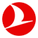 a red circle with a white logo